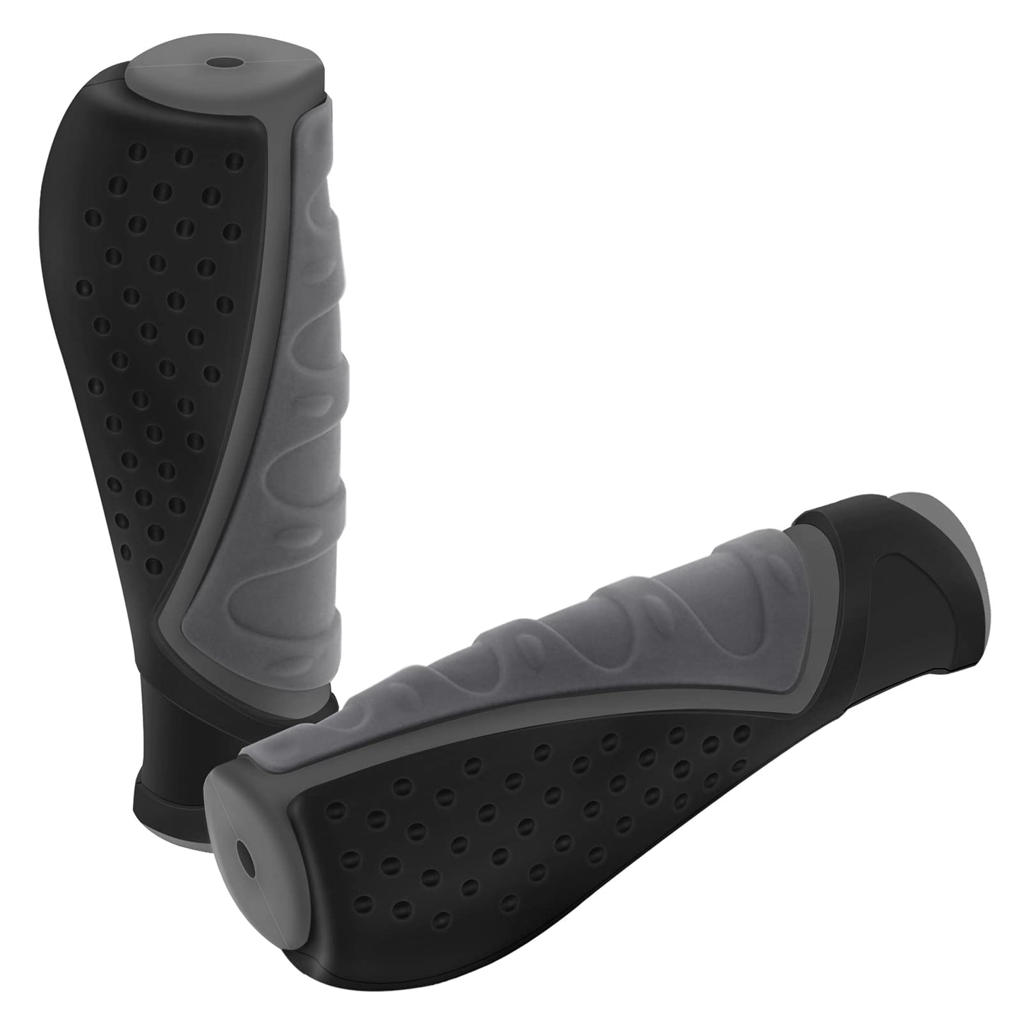 TRELC Antislip Bicycle Handlebars Grips Protector for Bicycle/Mountain Bike/Road Bike/Folding Bike (Black+Grey)