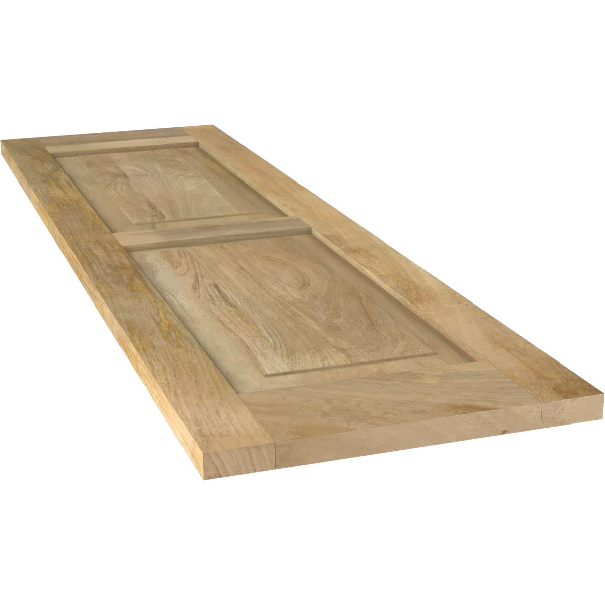 15"W x 48"H Americraft Two Equal Raised Panel Exterior Real Wood Shutters (Per Pair), Unfinished