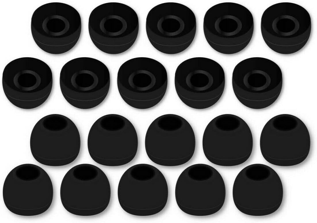 JustEarbuds (2 [4mm 4.5mm 5 Types of Medium) Silicone Replacement Earbud Tips Covers & Connections Holes] - Pairs Each