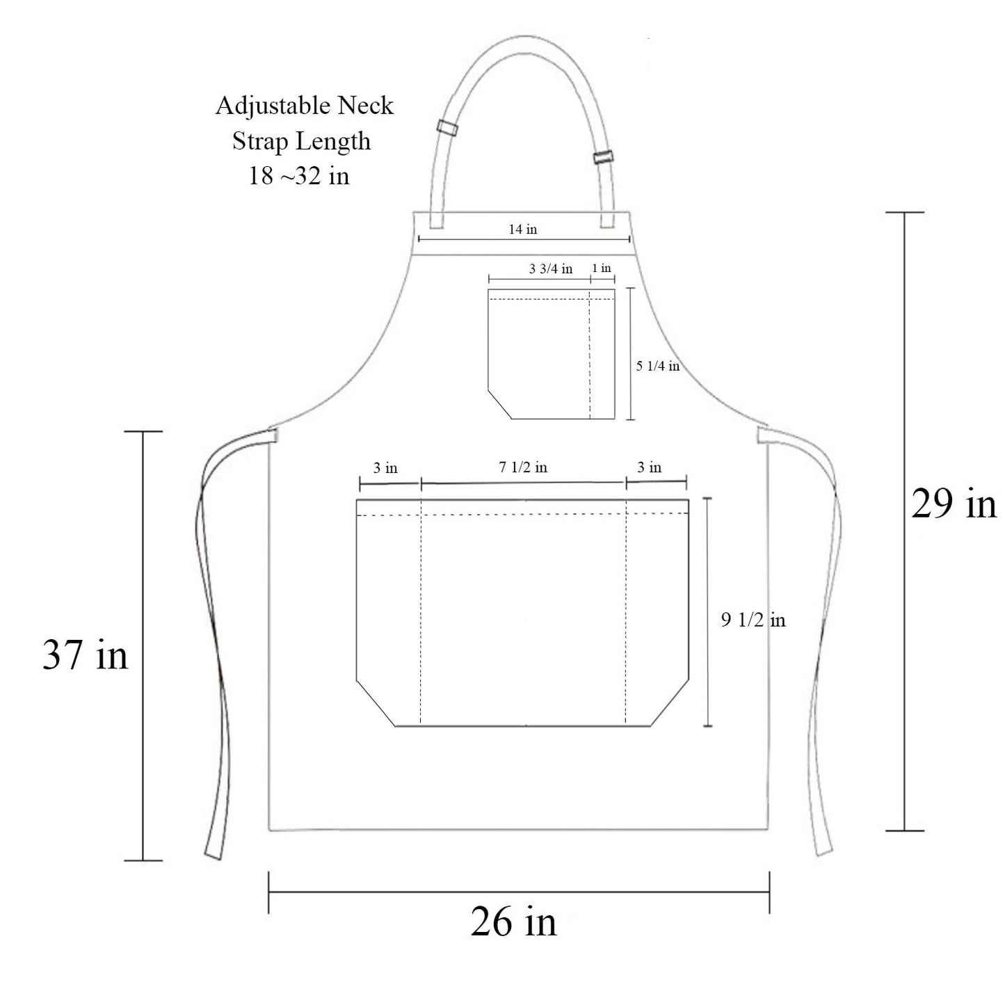 DCCPAA 100% Cotton Professional Grade Chef Apron for Cooking,Kitchen,BBQ, Grill and Hobby and Work for Men and Women gifts -White-5 Pockets-updated