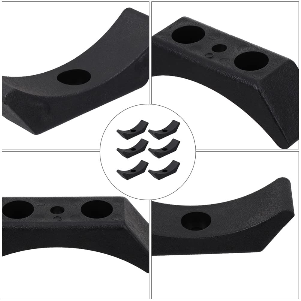 6pcs Dumbbell Saddles Replacement Plastic Dumbbell Cradles Weight Lifting Storage Stand Fitness Weight Holders Floor Bracket for Home Workout Black