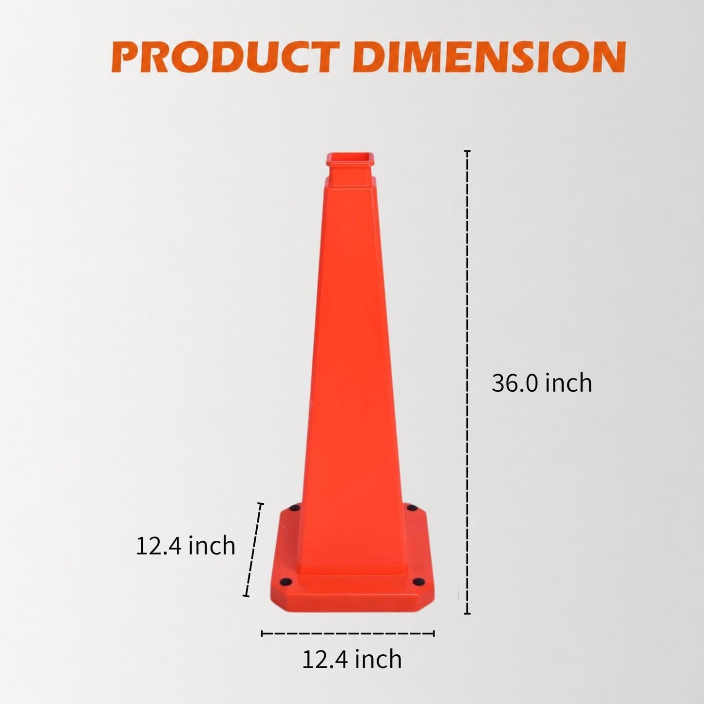 OranclUS 6 Pack 36 Inch 4-Sided Safety Cone, “Do Not Enter” Orange Traffic Cone, Extra Tall Bright High Visibility Durable PVC Stackable Cones (6, Orange-Do Not Enter, 36inch Printed)