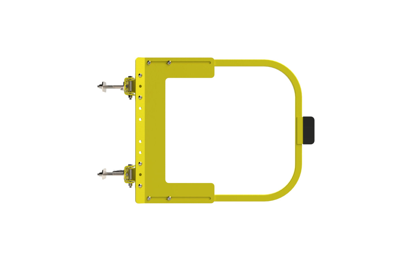 Safety Rail Co. Adjustable Self-Closing Safety Gate for Fall Protection — Powdercoat Yellow, 16-22 inches — OSHA Compliant — Made in USA