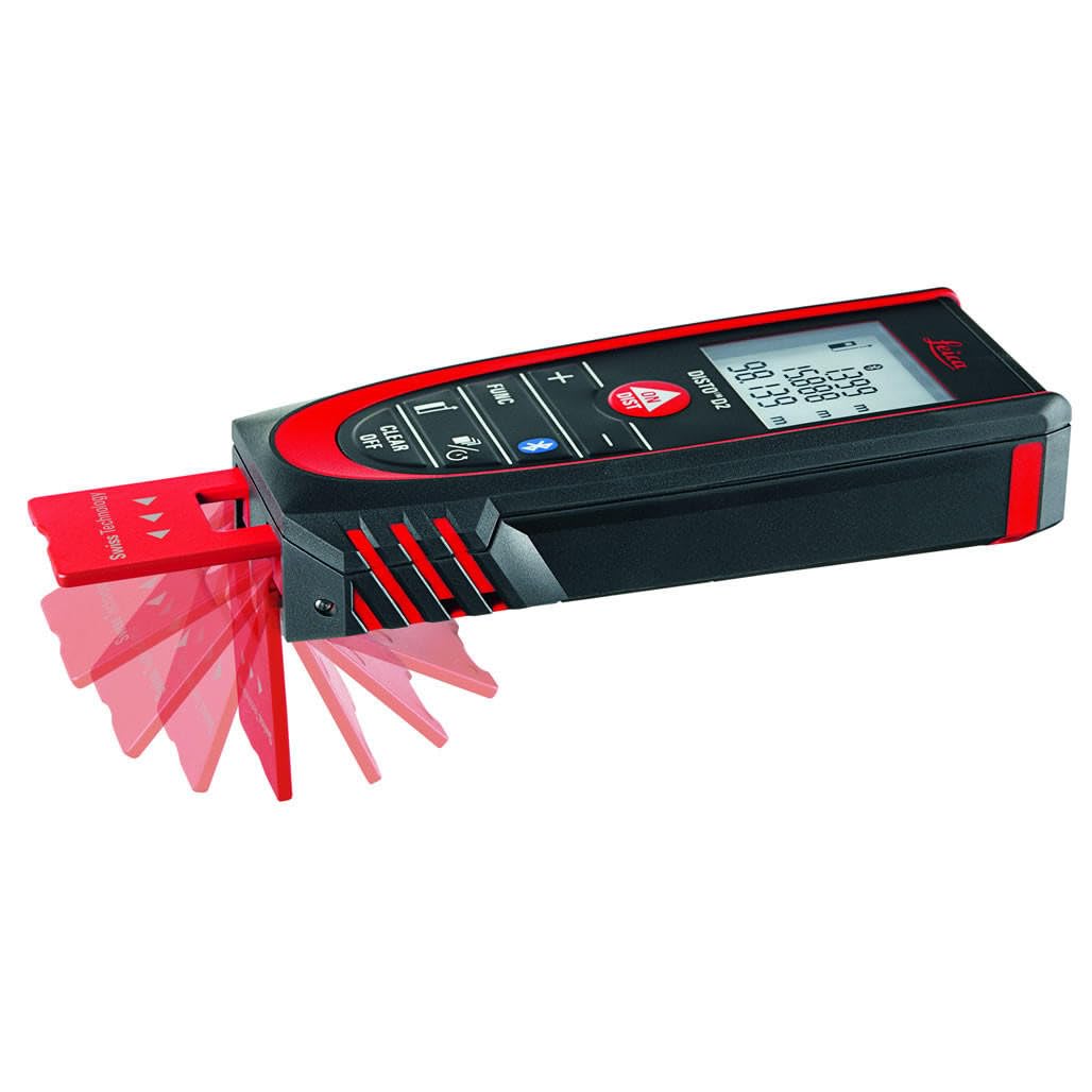Leica DISTO D2 New 100m/330ft Metric Imperial Laser Distance Measure with Bluetooth 4.0 - Black/Red