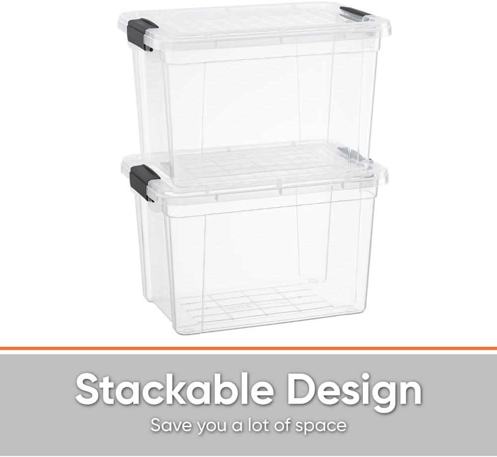 Superio Storage Bins - 10 Pack Clear Organizing Boxes | 2.5 Qt Stackable, BPA-Free & Odor-Free