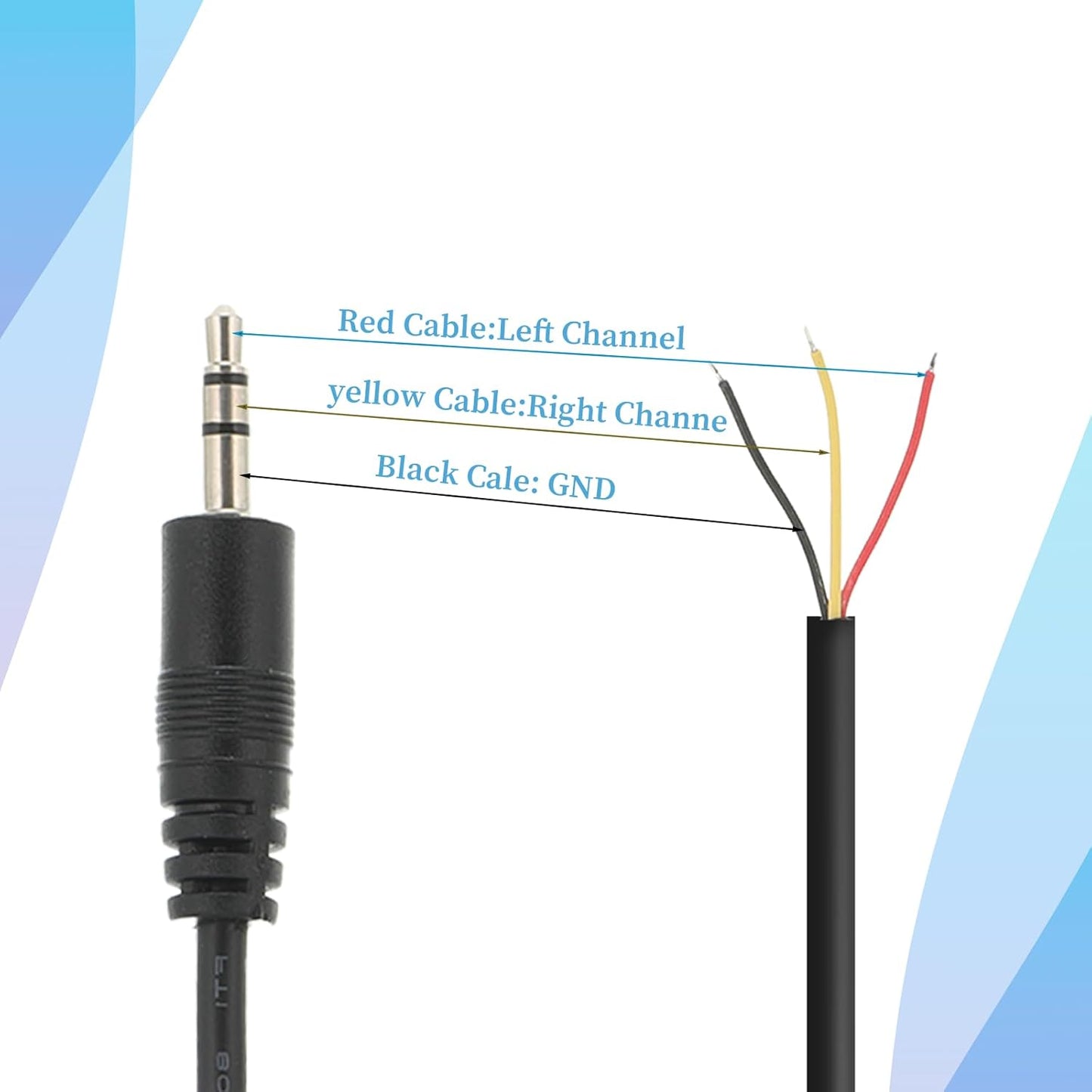 Jxiwfvl 4 3.5mm 3 1/8" PCS Male Plug Jack Connector Replacement Repair, Pole Jack Stereo Audio Cable for Scanner