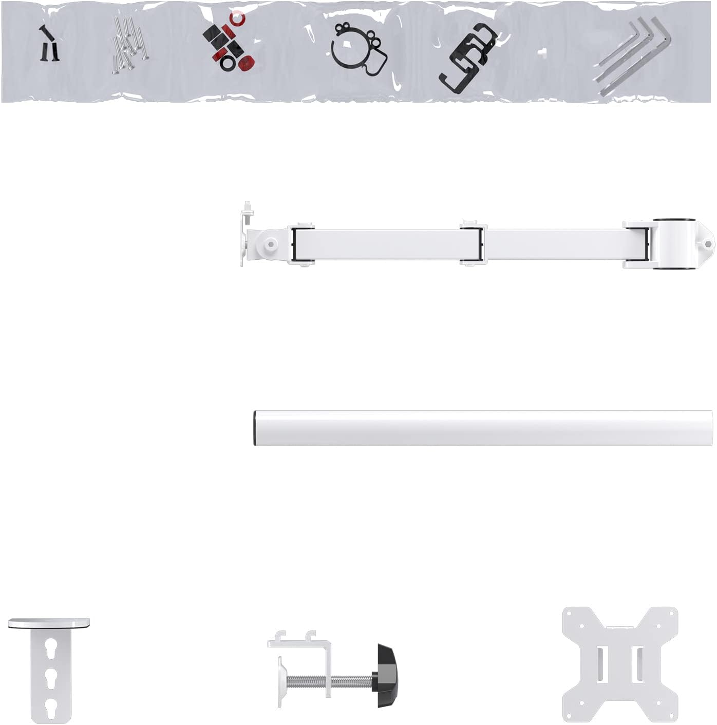 suptek 1 13" 32" 15.75 inch 75x75mm 100x100mm,White (MD9421W) Single Monitor Arm Desk Mount Fully Adjustable Monitor