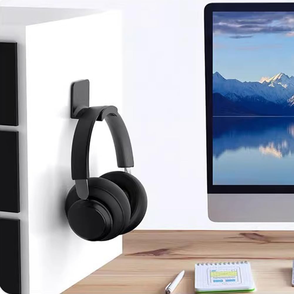 Vornetil Headset Headset Headphone Hanger Holder, Universal Wall Mount Hook Strong Adhesive Desk Hook Stand