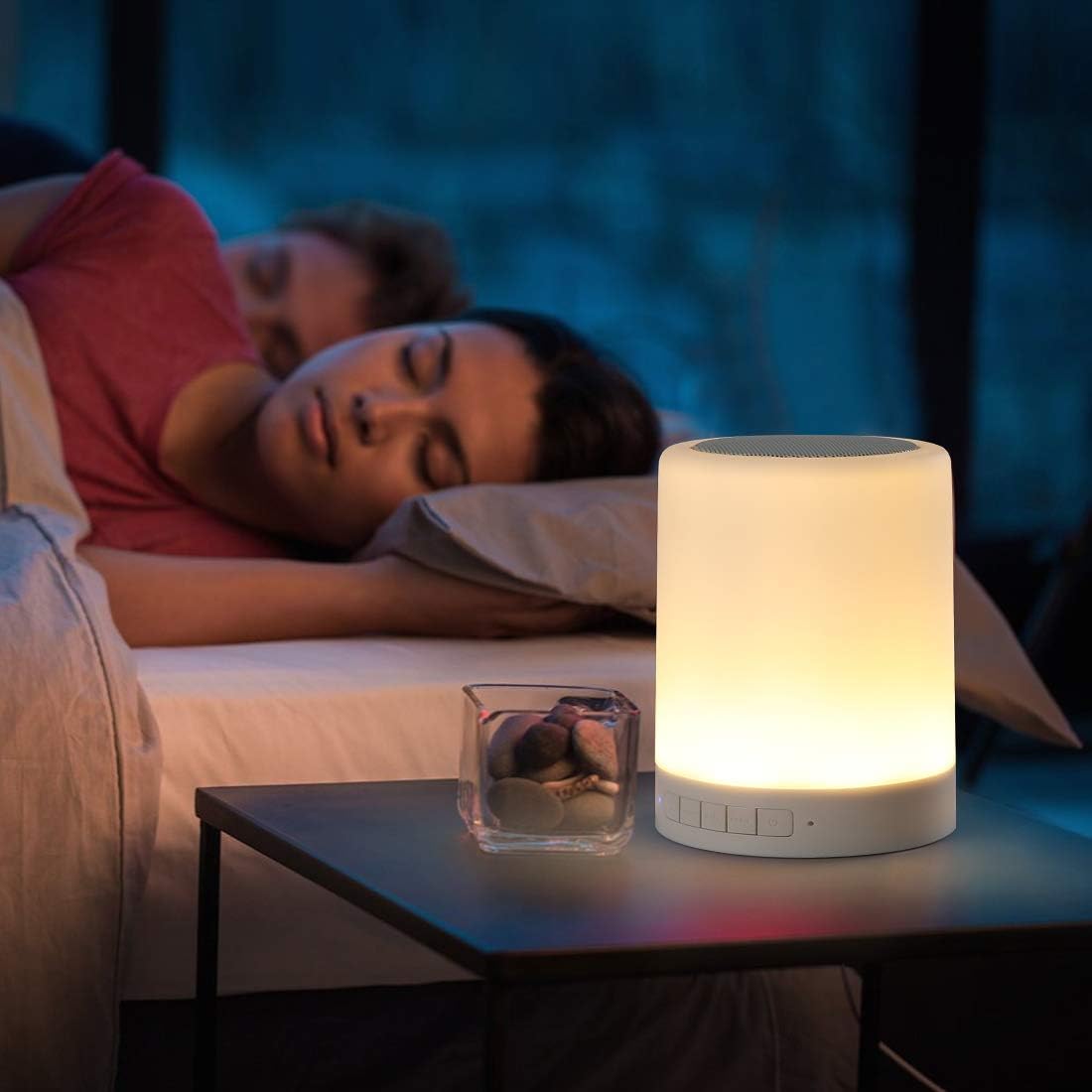 KPR Night Light Bluetooth Speaker, Portable Wireless Bluetooth Speakers, Touch Control Bedside Table Light, Outdoor