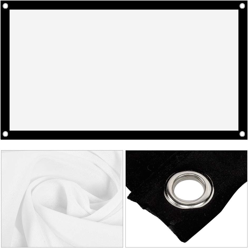 VBESTLIFE 84 Inch 16:9 Portable Projector Screen, HD Foldable Projection Screen White Thicken Outdoor Screen Movie