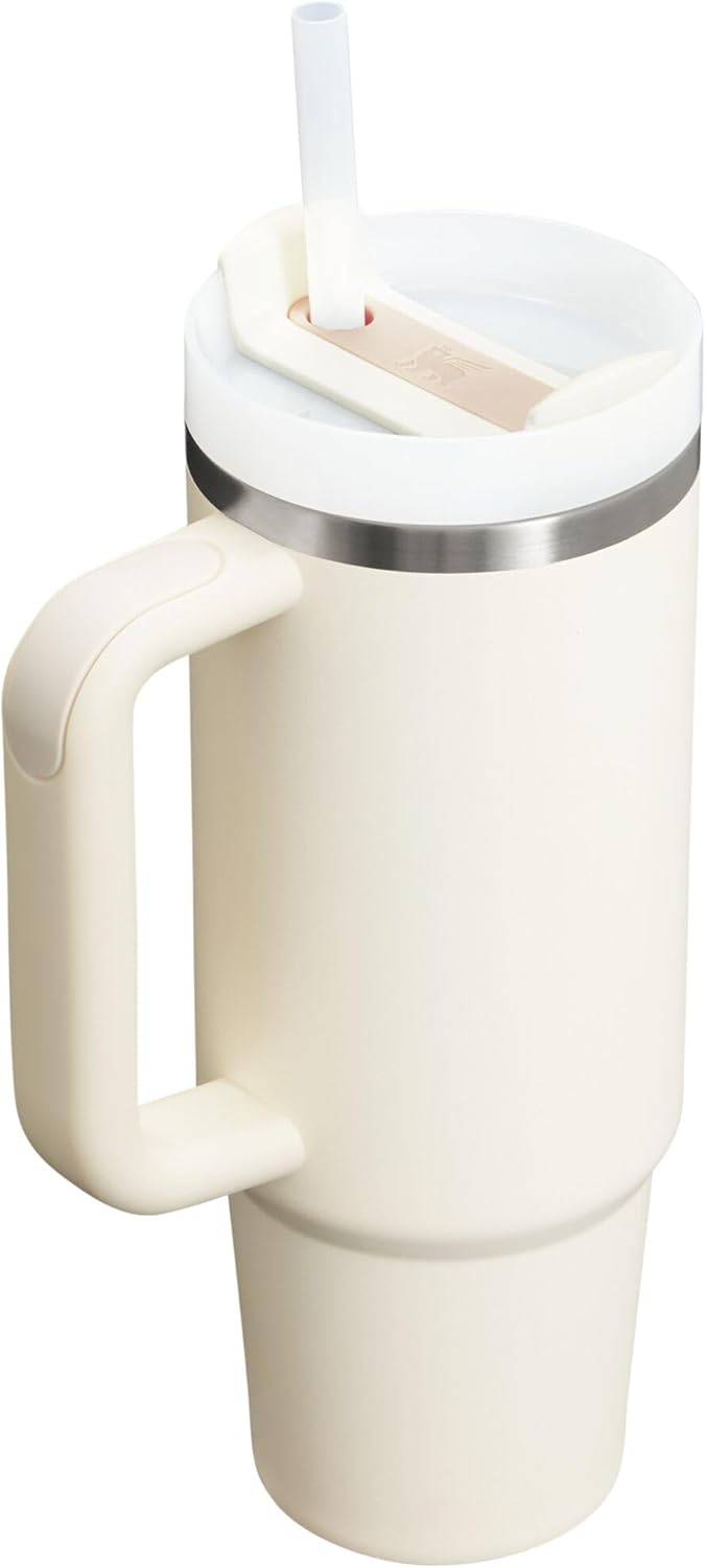 STANLEY Quencher H2.0 Tumbler - 30 oz Insulated Stainless Steel Cup with Handle & Straw | Cream 2.0