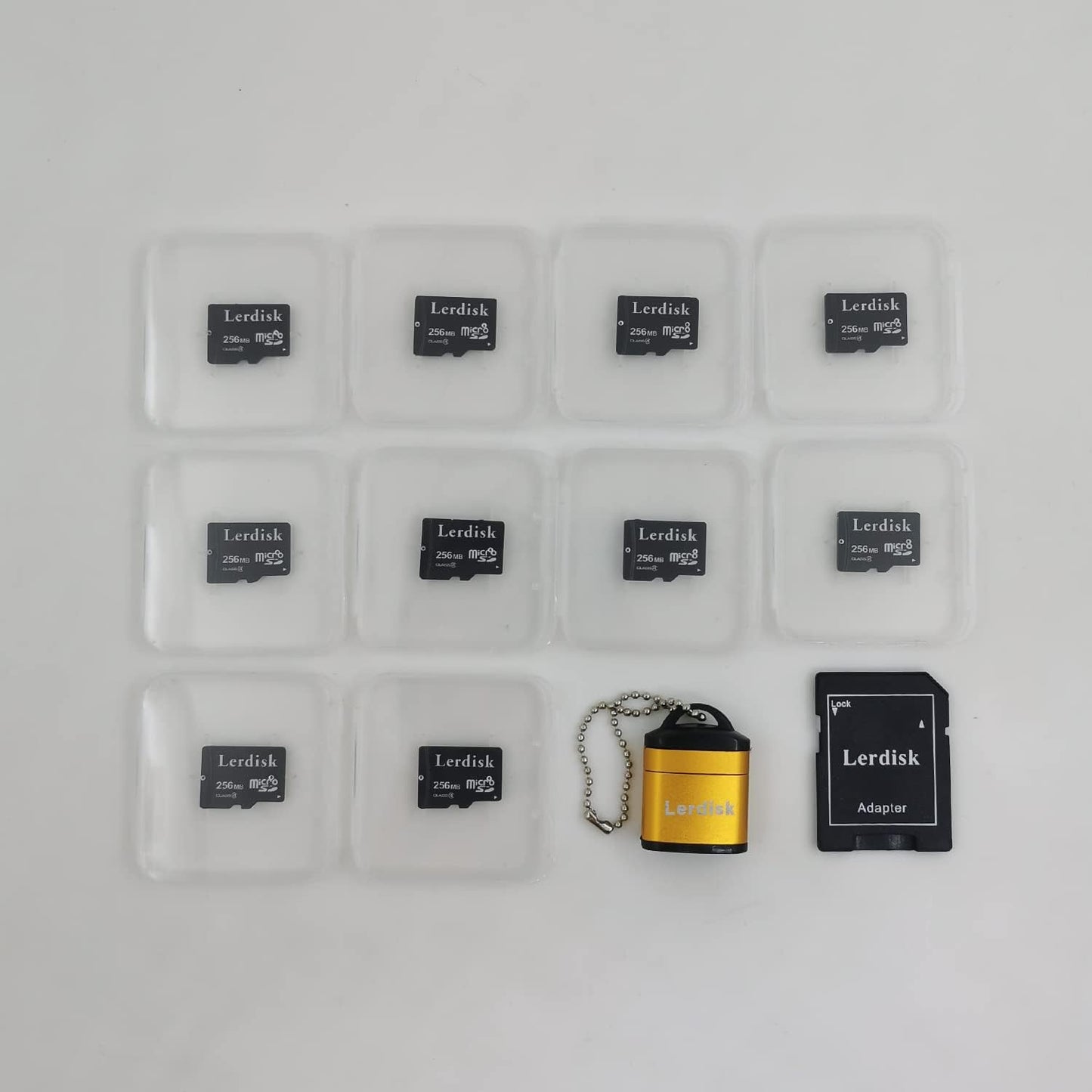 Lerdisk 256MB (0.25GB) Pack 10 MP3/Old Factory Wholesale Micro SD Card of in Bulk Low Capacity for Phones/Small Files