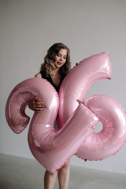 25 Balloon Numbers - 40 Inch Pastel Pink Foil Decorations for 25th Birthday & Anniversary