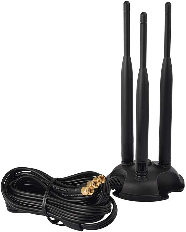 Eightwood 2.4GHz 5GHz 3 6 Dual Band WiFi Antenna, RP-SMA Connector WiFi Antenna Magnetic Base for PC Desktop Computer