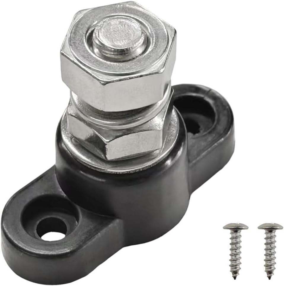 LAINLOY 3/8" 12V M10 Battery Power Junction Block Stud Stainless Steel Post, DC Single Stud with Insulated Base