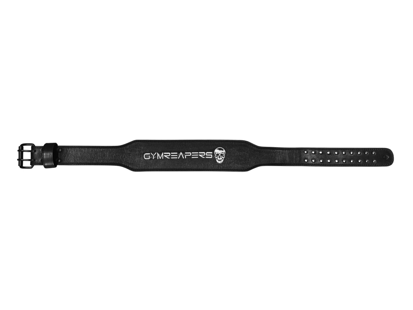 Gymreapers Leather Weightlifting Belt for Bodybuilding, Squatting, Lower Back Support & Back Pain - Real Leather, Adjustable Buckle Sizing - Men Women