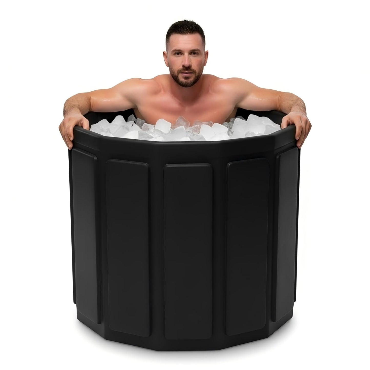 Ice Bath Cold Plunge Tub for Athletes–Portable Ice Bath for Adults, 6-Layer Insulated Foldable Bathtub for Cryotherapy & Muscle Recovery, Space-Saving Cold Plunge Tub for Home Gym (Black25.9x27.5IN)