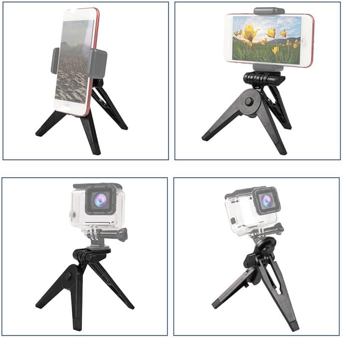 Reflex Camera 1/4''-20 Mini Portable Folding Tripod with Screw Mount Adapter - ABS Plastic Stabiliser Stand for Action