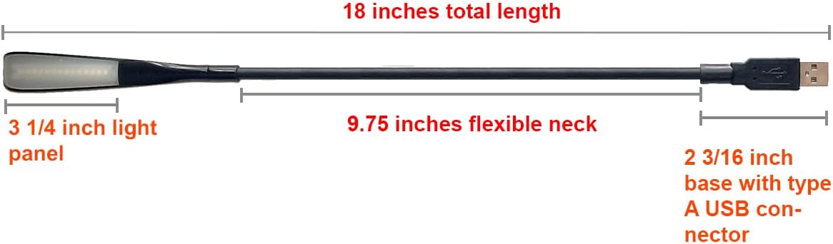 14 Dimmable Setting (14 USB Reading Lamp with LEDs Touch Switch and Flexible Gooseneck for Notebook Laptop, Desktop, PC