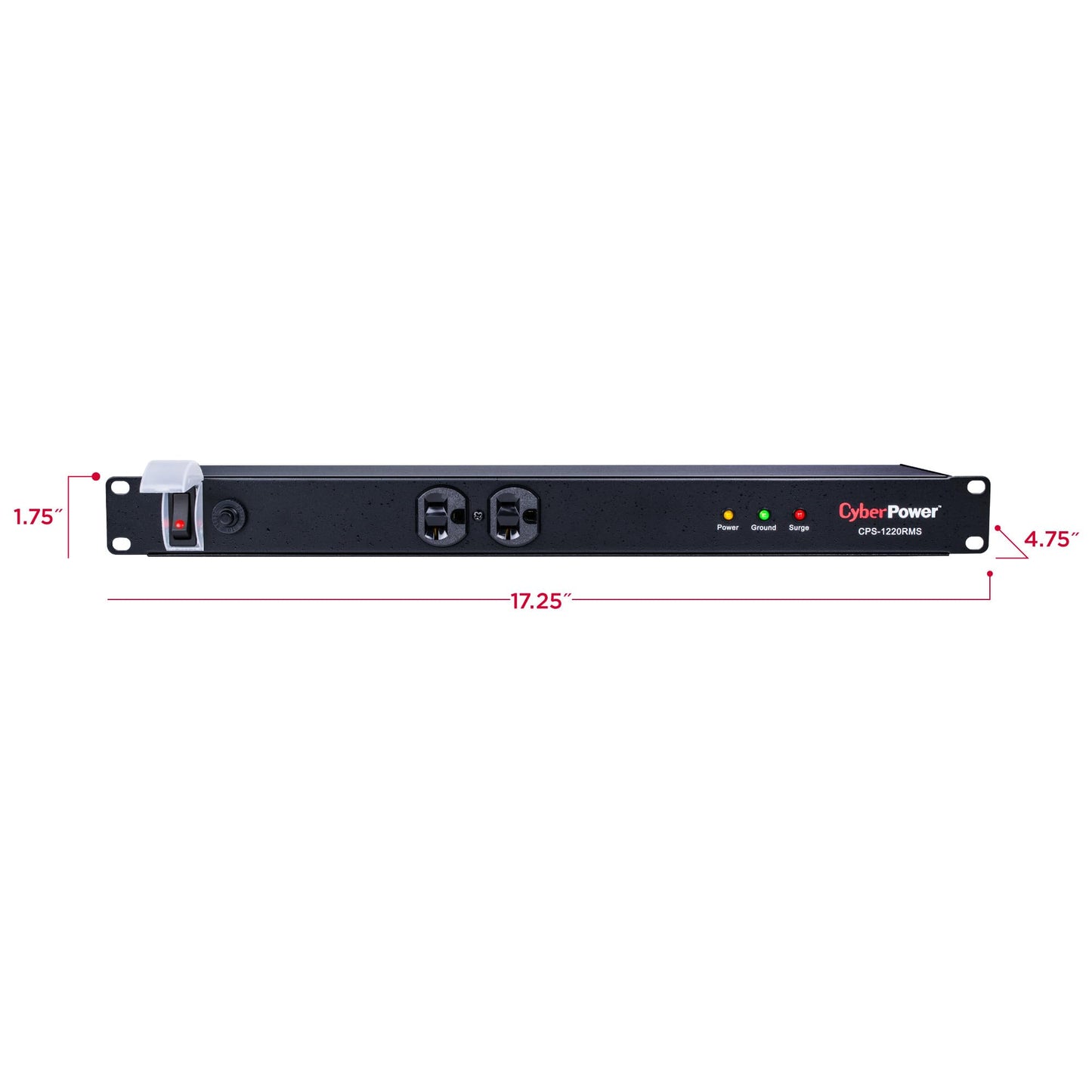 CyberPower CPS1220RMS Surge Protector, 120V/20A, 12 Outlets, 15ft Power Cord, 1U Rackmount