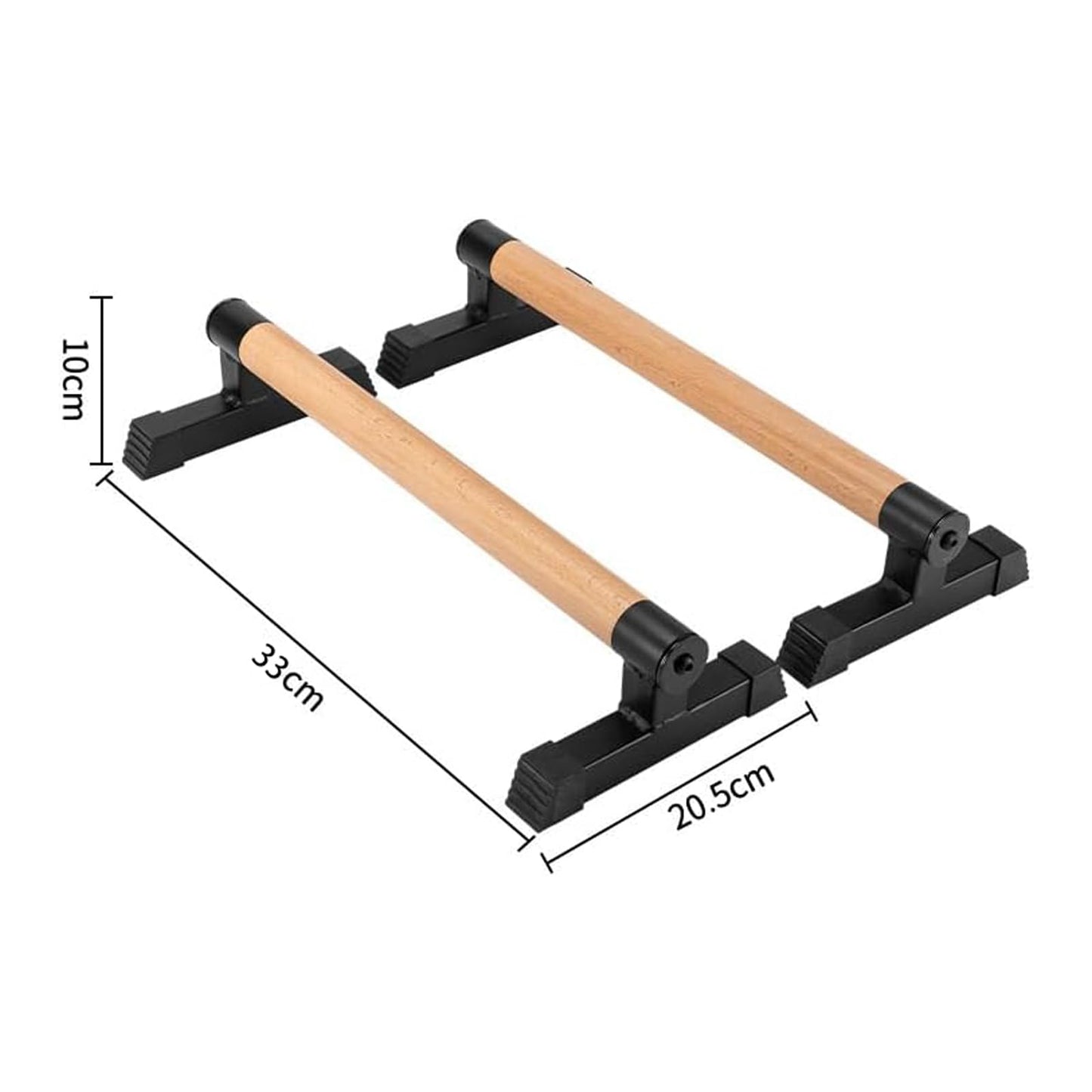 Wood Push up Bars Parallettes Bars Higher Quality Calisthenics Equipment Perfect, Pushup Bar and Handstand Push up Handles for Calisthenics, Fitness, Gymnastics, Aerobics Support 620 Lbs (Black 33cm)