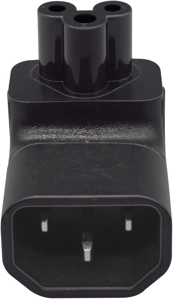 TEWOXIN 2PCS IEC320 C14 C5 10A 250V, (2PCS C14 C5 Up Bend to Power Adapter Converter, for Laptop, Computer Monitor, TV