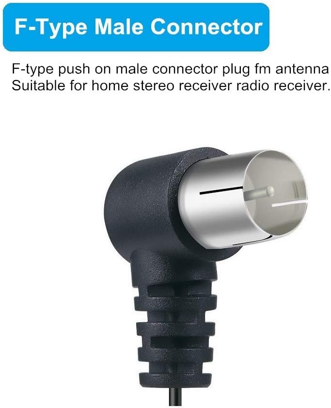 Ancable 75 FM Antenna for Stereo Receiver Indoor, FM Radio Antenna Ohm UNBAL F Type Male Coaxial Cable Wire Antenna