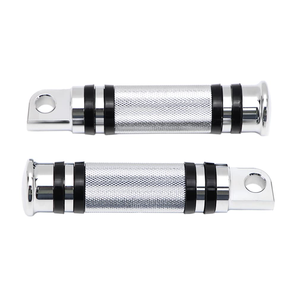 Dreamseek Motorcycle Foot Pegs Rest Compatible with Harley-Davidson Sportster Dyna Touring Male Mount Footpegs Footrest Pedal (Chrome)