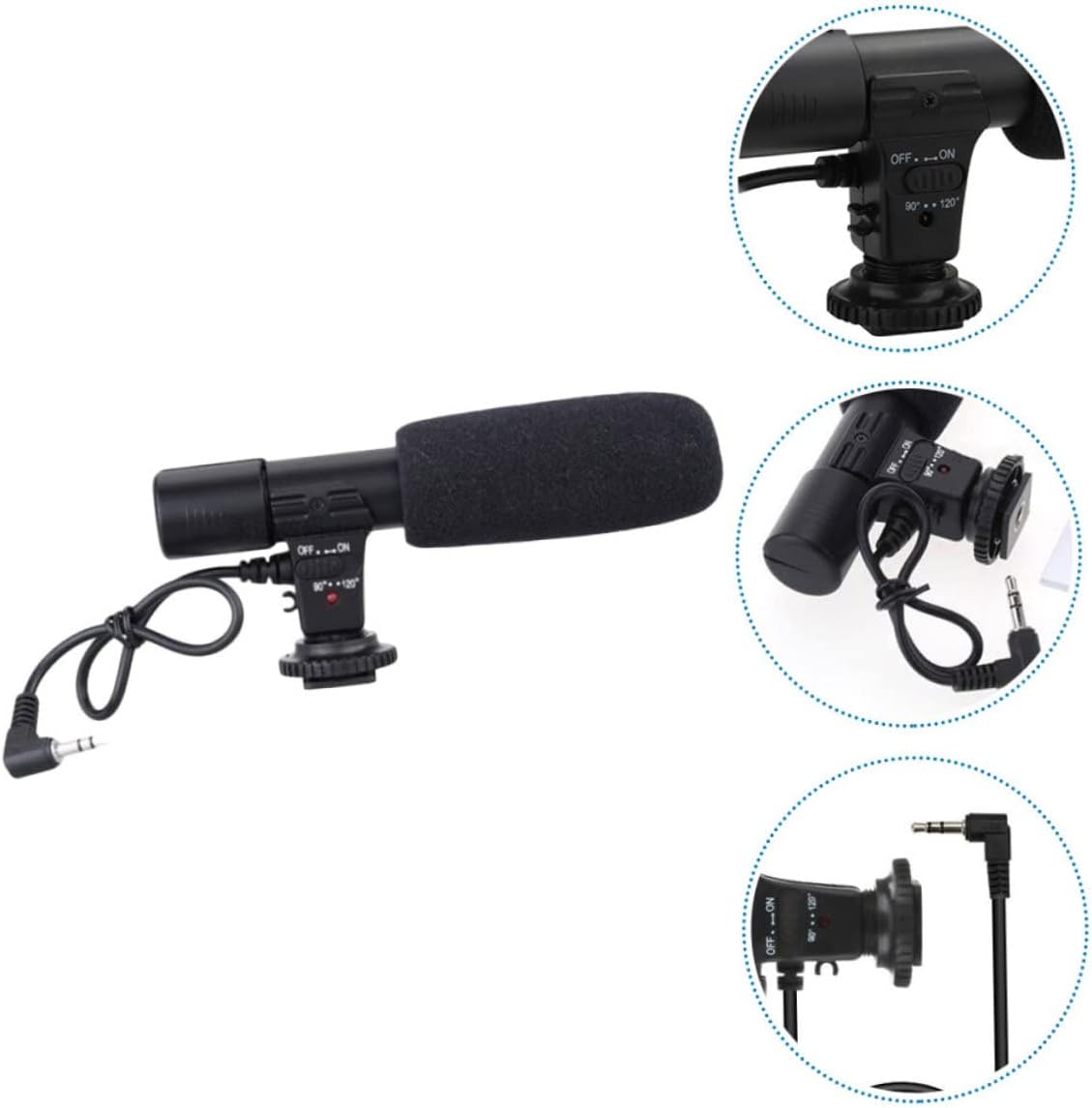 KONTONTY 1pc Interview Microphone for Camera Camcorder and Phone Lightweight Design Compatible Devices for Vloggers