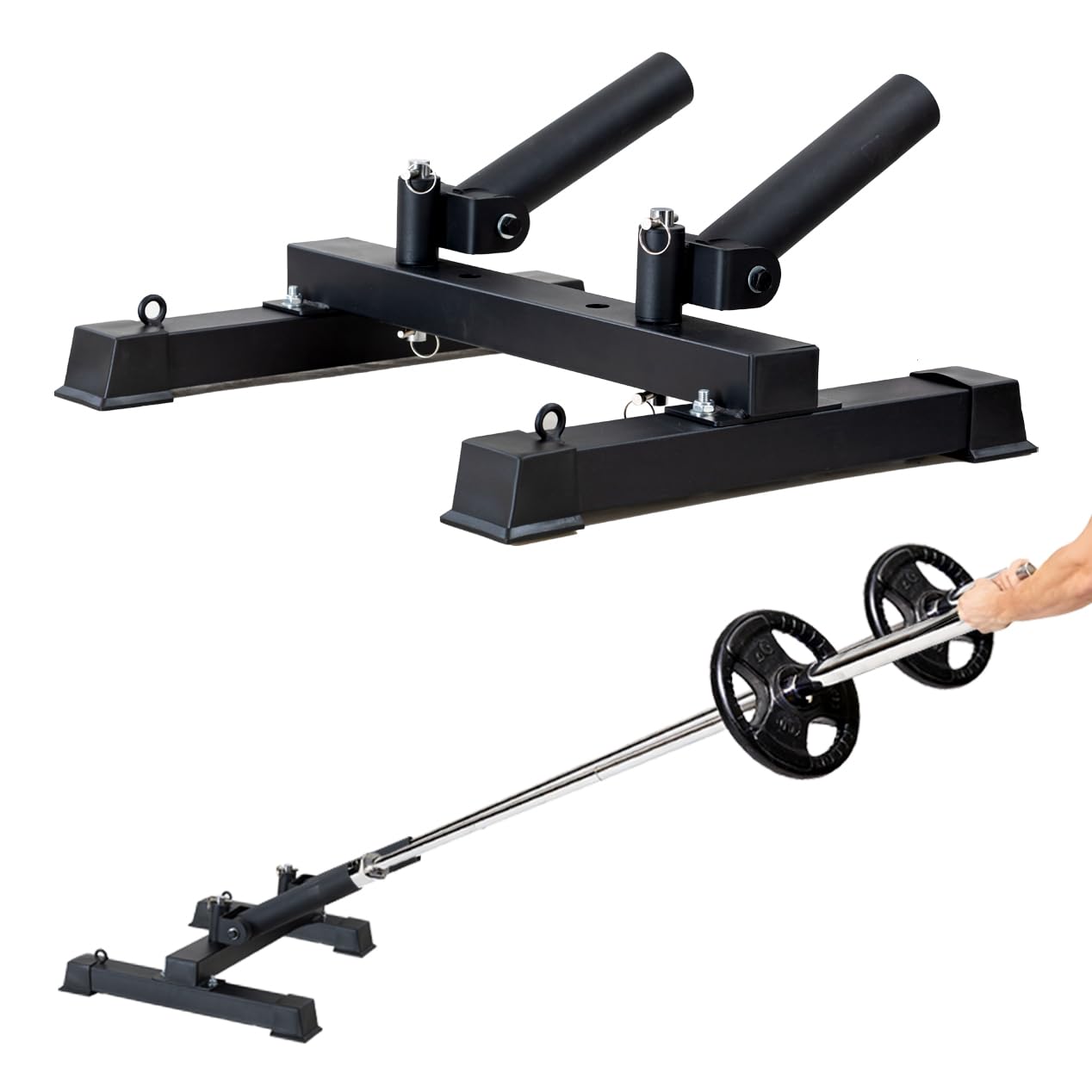 ANOSWXG 2 inch - Landmine Base Gym Equipment - T Bar Row Landmine Attachment For Barbell - Home or Small Spaces - T Bar Row Platform for Deadlift Squat Tricep Exercises (Black)