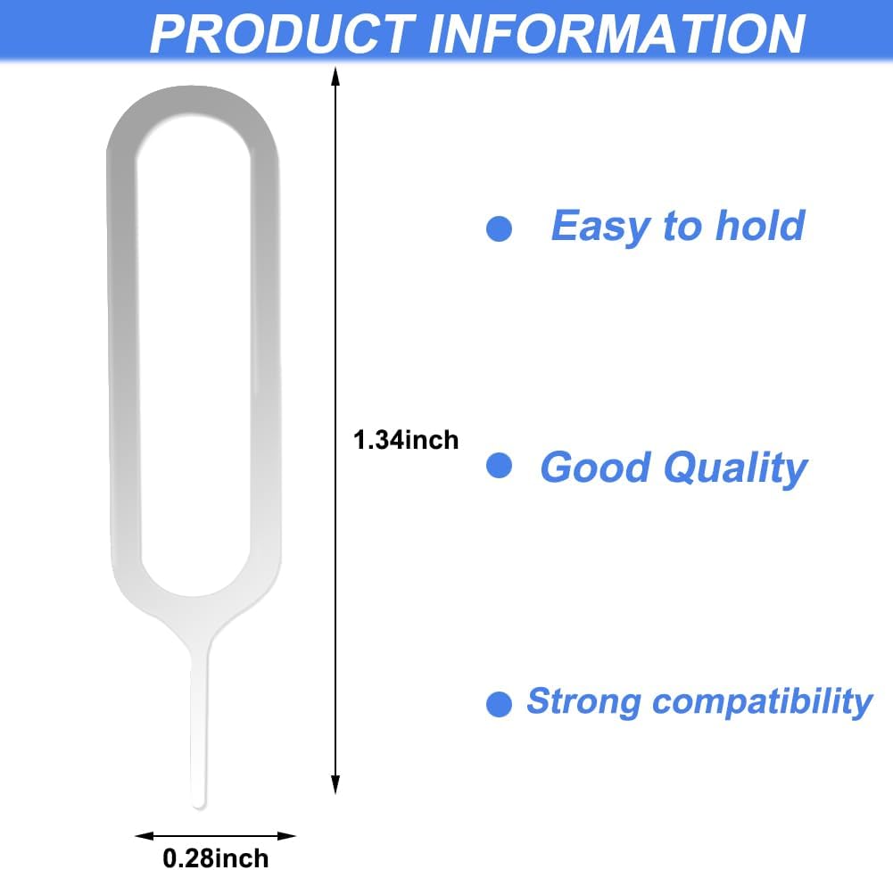 AYWFEY 10 Pcs Sim Card Tray Removal Tool, Sim Card Pin, Sim Card Tool, Compatible with All iPhone, Samsung, HTC