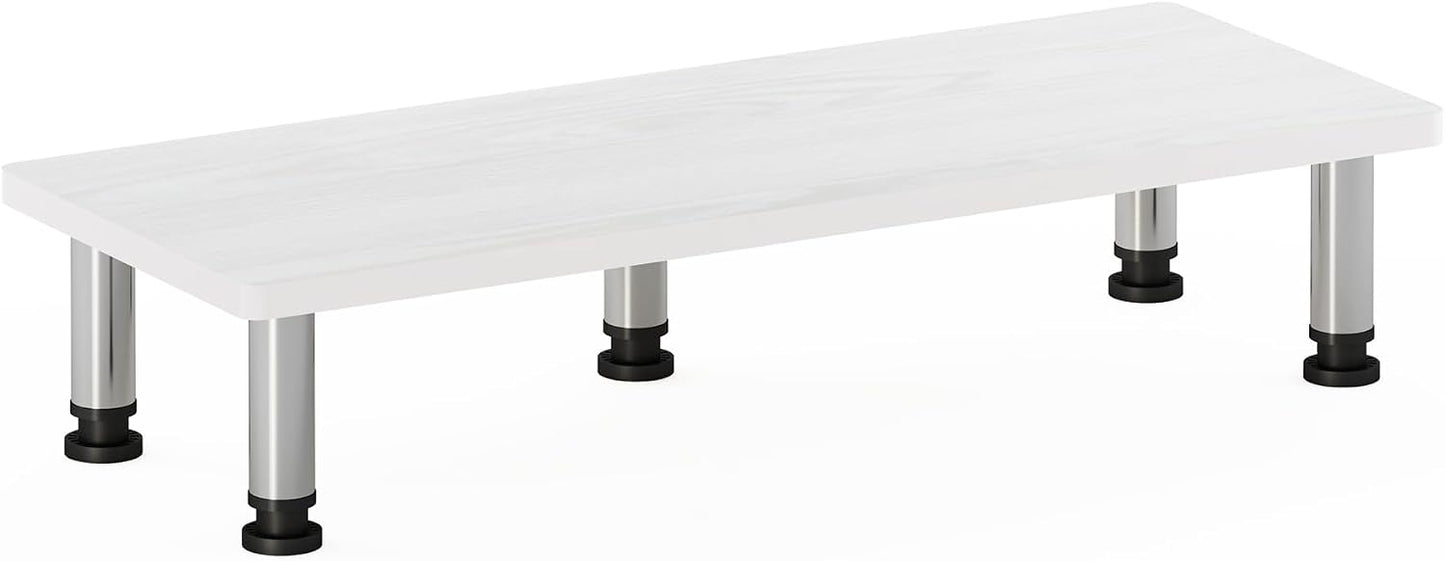Furinno Turn-N-Tube Monitor Stand - White Oak with Stainless Steel Tubes