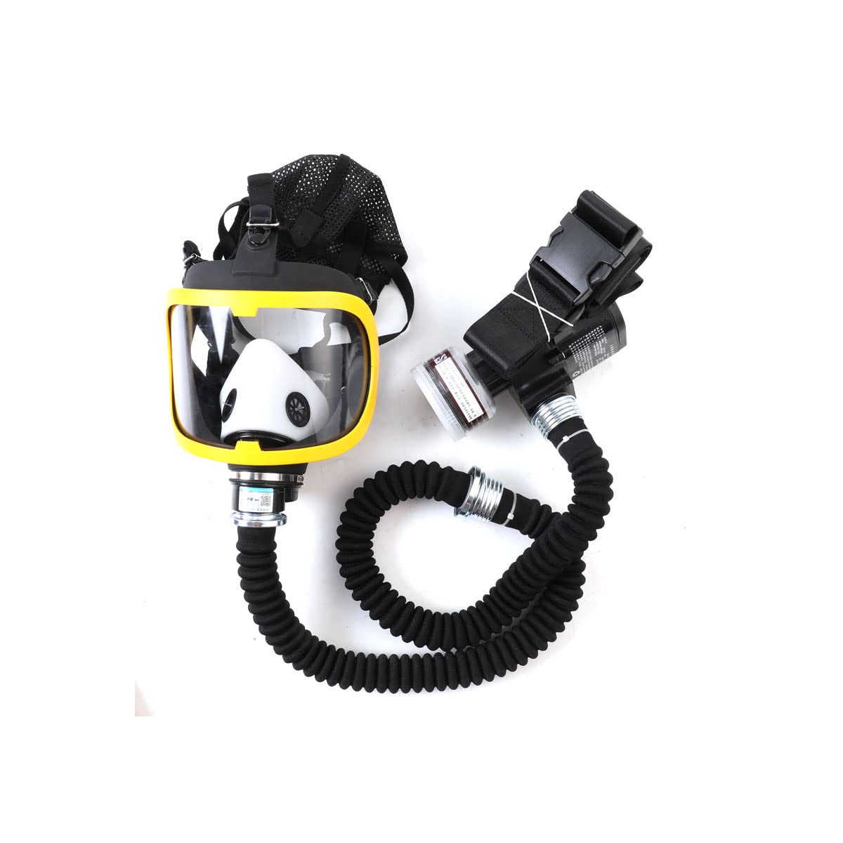 YILIKISS Full Face Respirator, Protective Mask with Air Pump for Gases Dust Chemicals Paint， Powered Respirator, 110ma-300ma 62 L/min 74 L/min Air Supply Flow