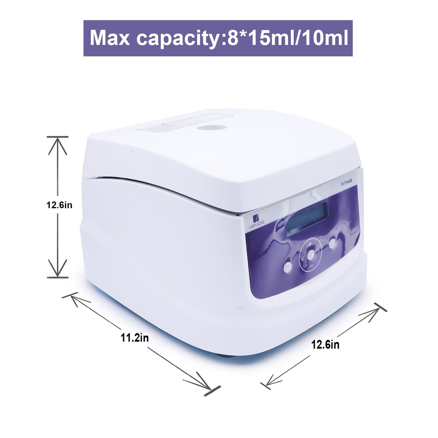 VIRTUOSE Professional PRP PRF Centrifuge Machine 8 x 10ml/15ml, 300-4,000RPM(Max. 1860xg), Noise≤55dB.110V, Digital BenchtopCentrifuges w/Timer