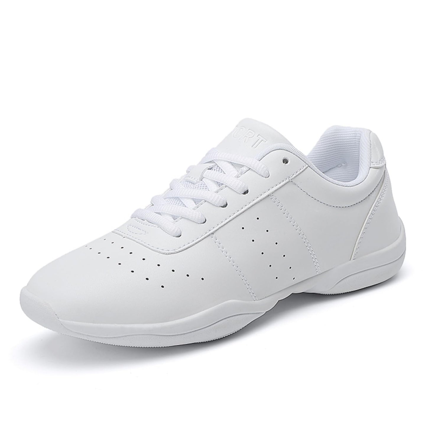 GlideMoves Cheer Shoes Girls Cheerleading Competition Sneakers Dancing Training Jumping Tumbling Aerobic Fitness Walking Tennis Women Size 7 Men 6 White 39