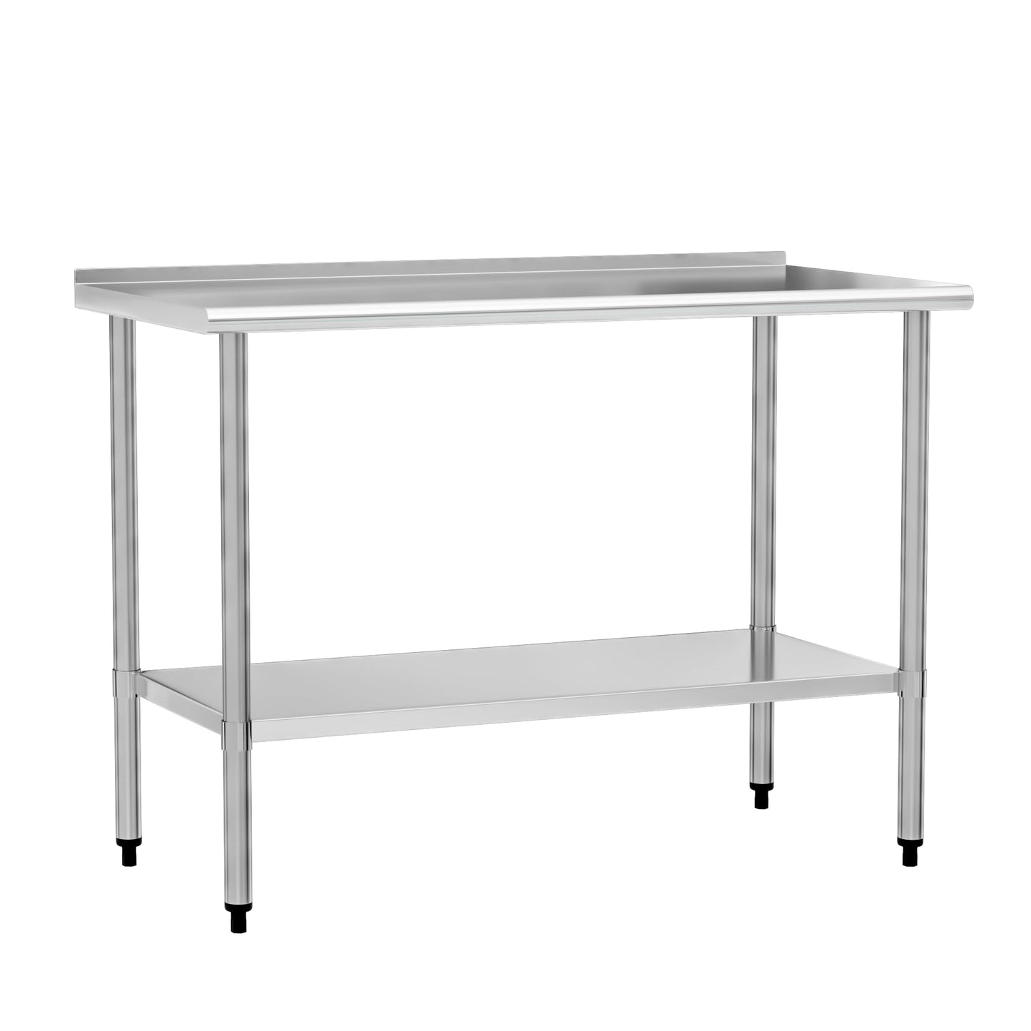 Chingoo Stainless Steel Work Table 24x60 Inch with Adjustable Undershelf & Backsplash, Heavy-Duty Prep Table for Commercial Kitchen, Restaurant, Garage, Outdoor