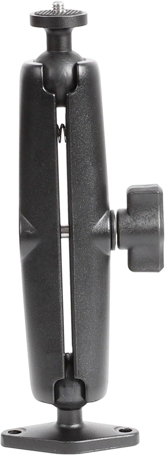 xik 1/4"-20 5.91 inch 1" Heavy Duty Thread Mount: Aluminum Long Arm with Double Ball Head & Ball- Rhombic Base - Fits