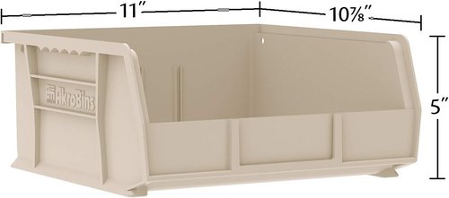 Akro-Mils Plastic Storage Bins - Space-Saving Stackable Organizers for Garage & Pantry | 11" x 11" x 5", Blue, 6-Pack