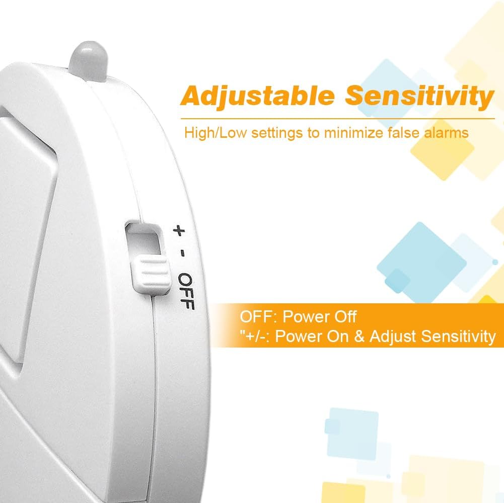 EVA LOGIK 4-Pack 120dB Window Alarm System - Ultra-Loud Alarms with Advanced Vibration Sensors - Window Security Alarms