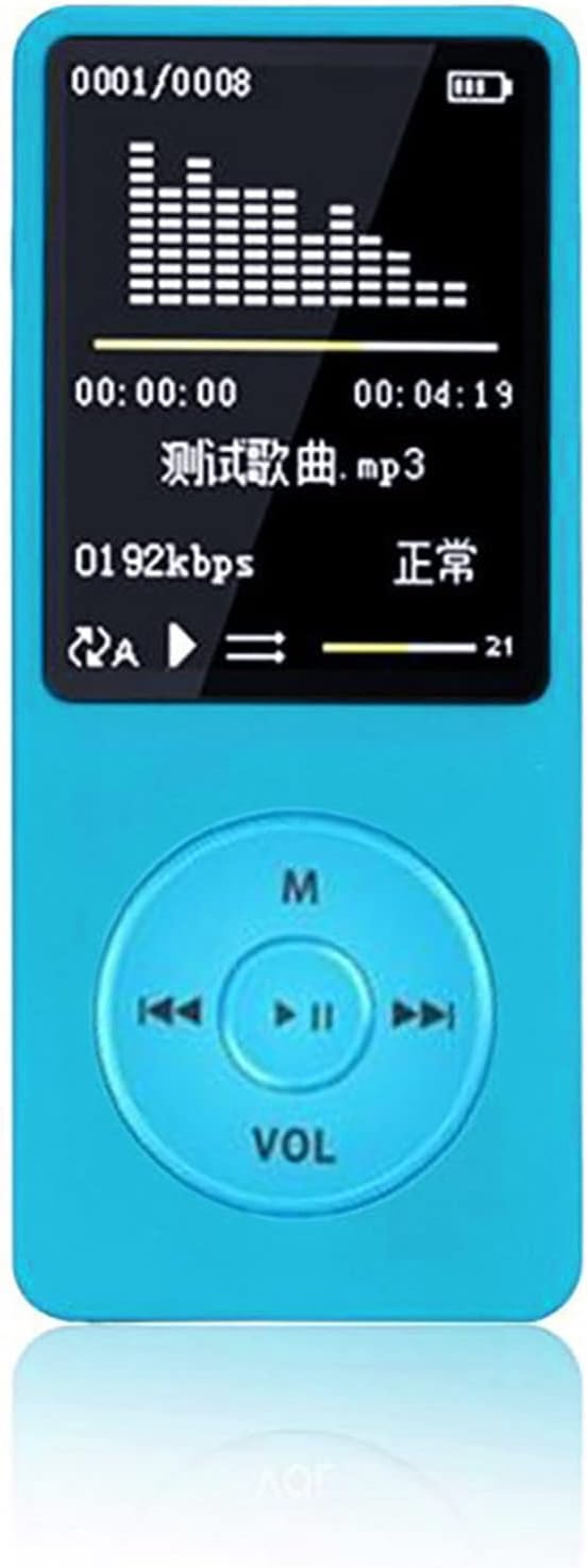 Lovskoo Mp4 70 128GB, Mp3 Mp3 Mp4 Blue Player with Headphone Hours Playback, Up to Player for Sports, Travelling