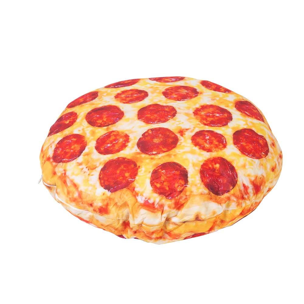 Maozcq Pizza Shaped Pillow Funny 3D Giant Round Food Plush Stuffed Pillow Novelty Throw Cushion Stuffed Animal Toy 16"