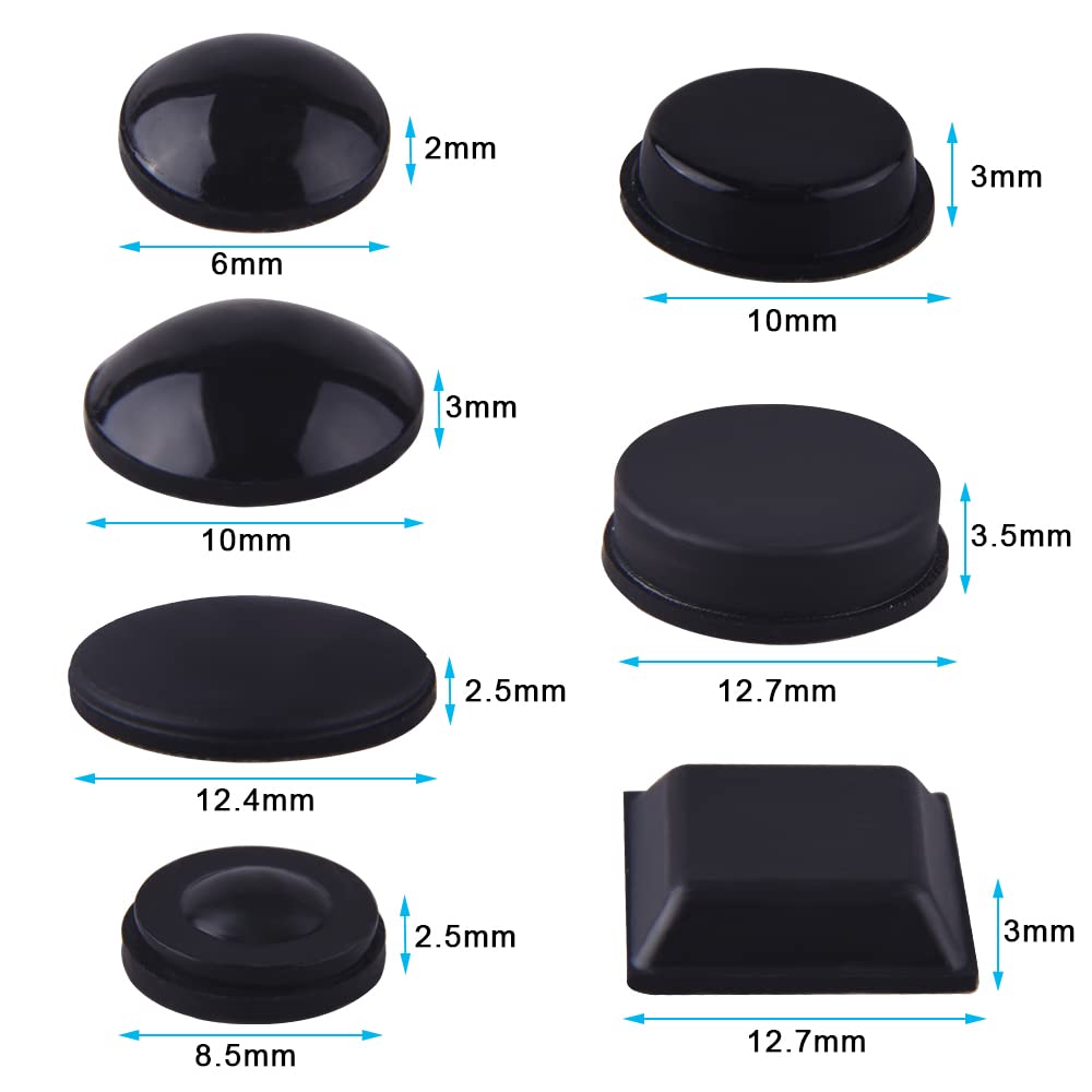 AUSTOR 318 Pieces Black Rubber Feet Bumper Pads Self Stick Noise Dampening Bumper Feet for Doors, Cabinets, Drawers, Glass, Electrical Appliances