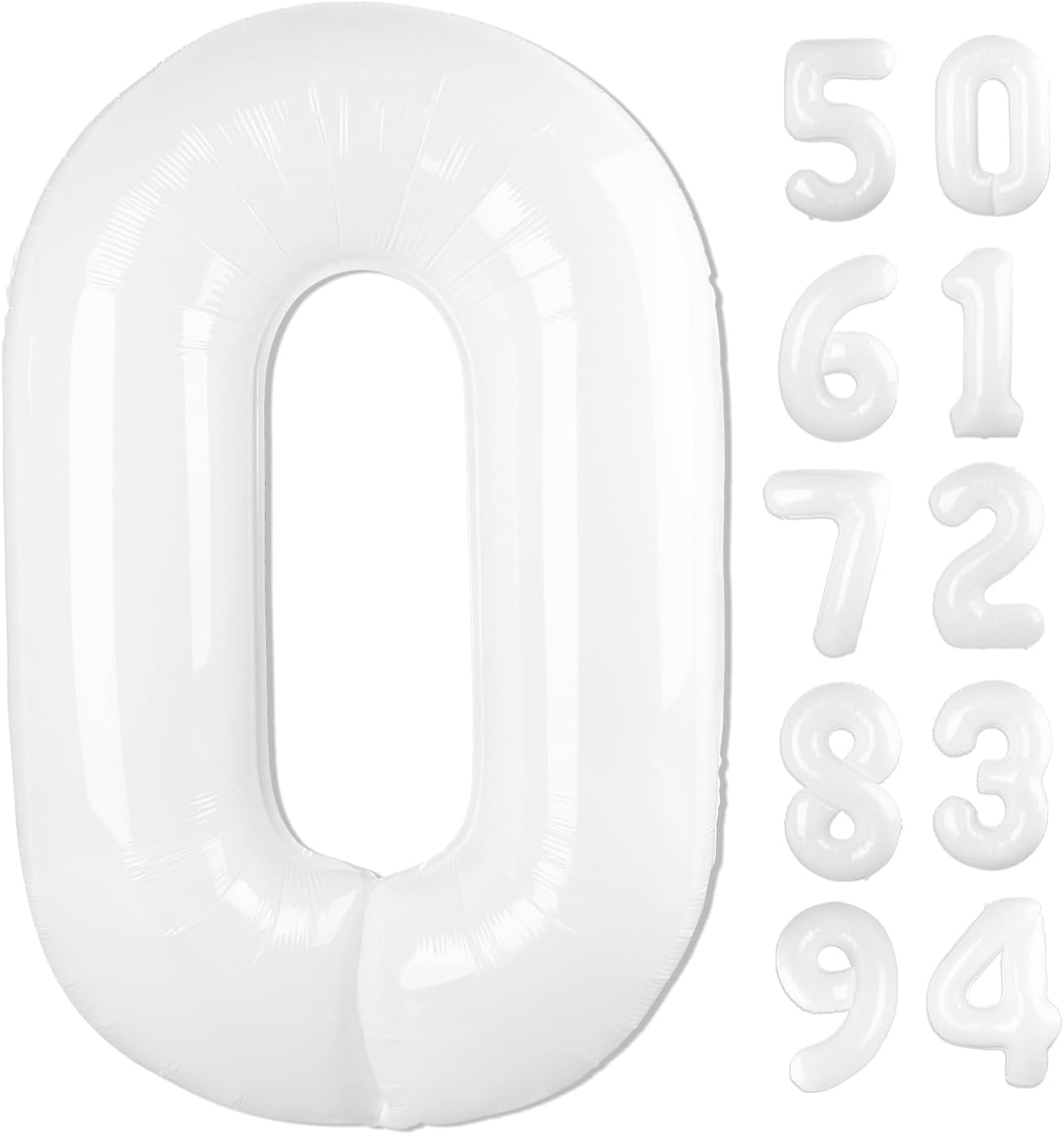 Translucent White Number Balloon - 40 Inch 0 Balloon for Birthday Decorations | Party Supplies for All Ages
