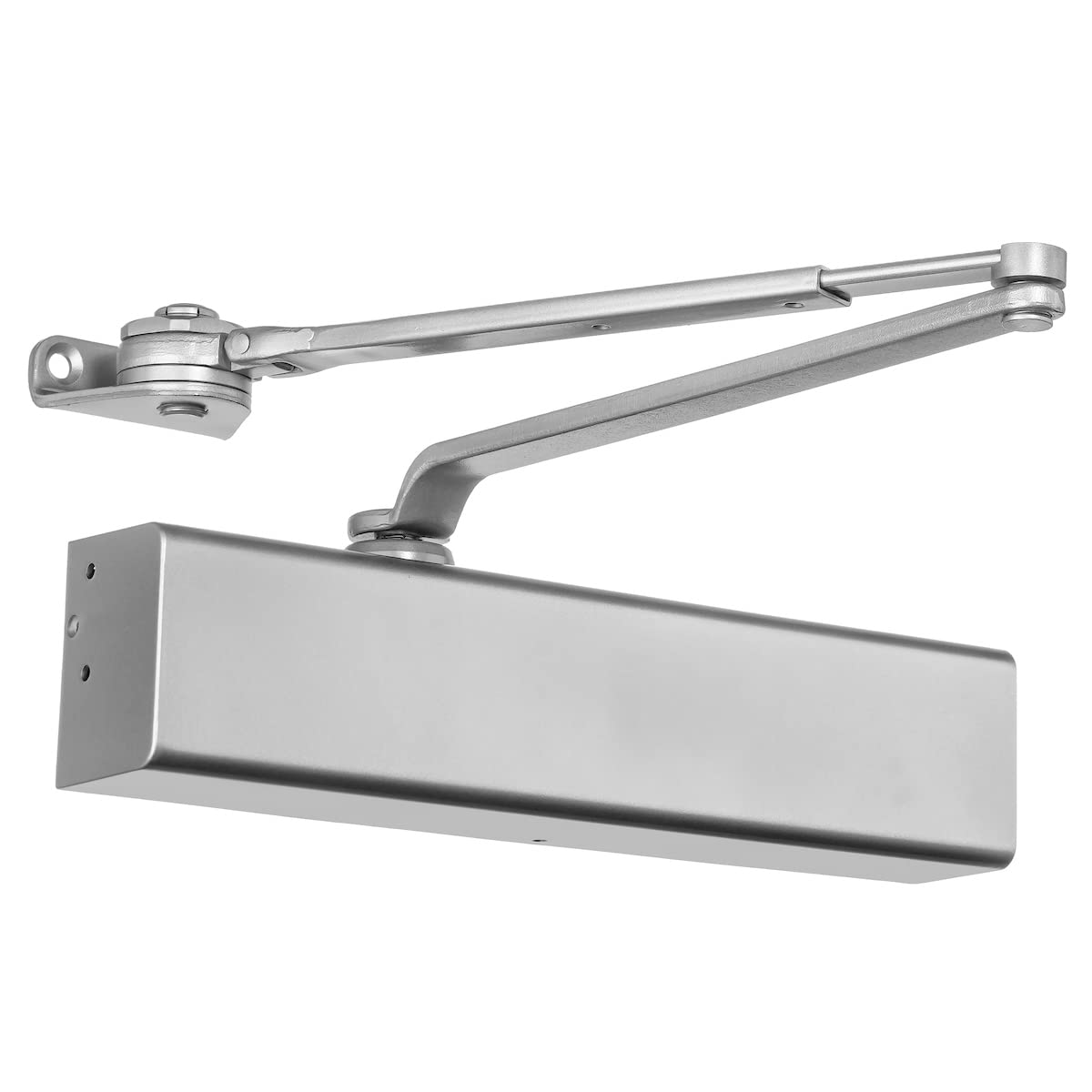 Dynasty Hardware Door Closer, Grade 1 Heavy Duty Commercial Hydraulic Closer & Hold Open Arm, Self-Closing, Adjustable Spring Size 1-6, ADA Compliant, Surface Mount, Sprayed Aluminum, Series 8500