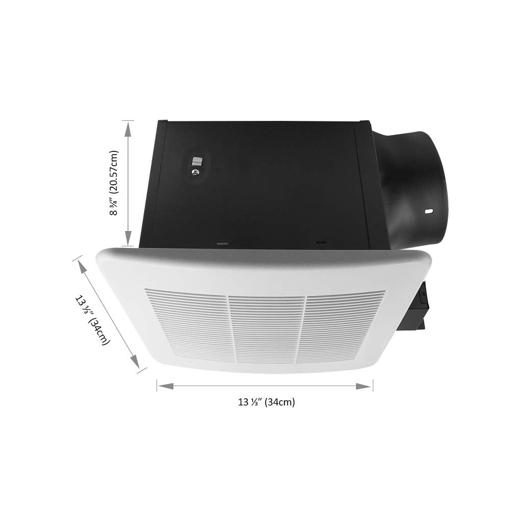 BV Bathroom Exhaust Fan 140CFM - Bathroom Fan 1.0 Sones, 6" Duct Collar, Rooms Up to 140 Sq. Ft.| Energy-Saving Ventilation Fan, Stainless Steel - No Attic Access | Ultra-Quiet HVI 2100,UL Certified