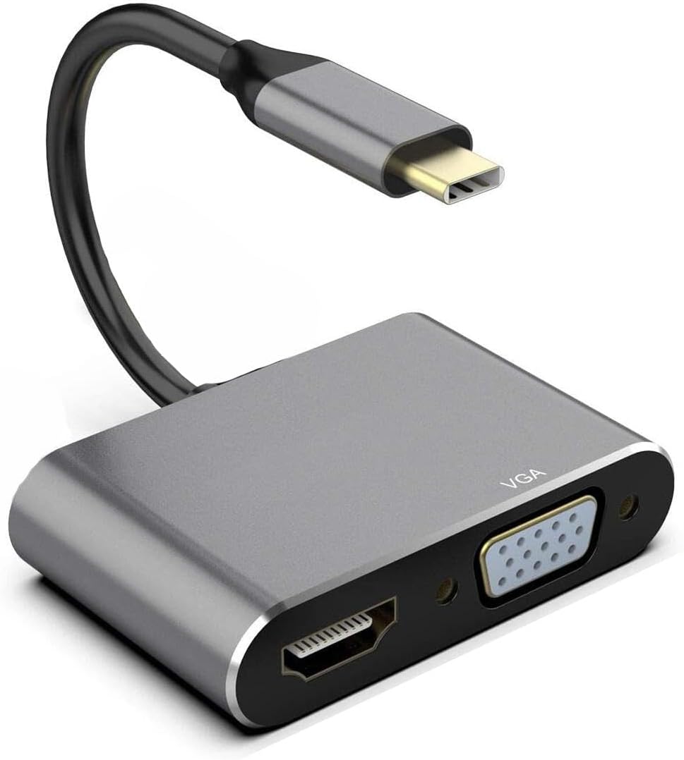 Fonus S10 (14.6" 2024)/S10 (12.4" 2024), USB C to HDMI VGA Adapter Video Splitter HDTV Cable Compatible with Samsung