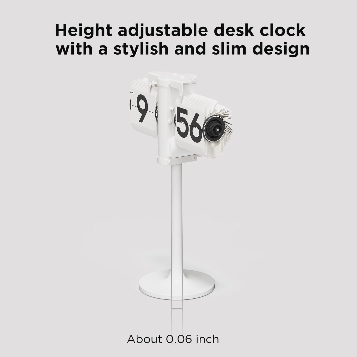 mooas Classic Modern Wood Mini Flip Desk Clock (Black), Retro Vintage Analog Design Auto Flip Clock Table Clock Large Number Battery Powered, Ideal for Home Office School Hotel Café