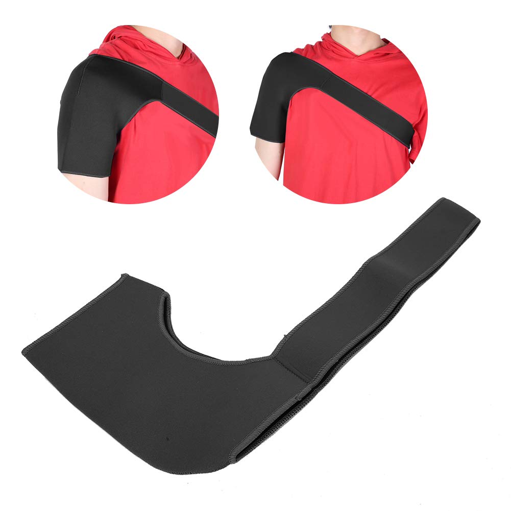 Dioche Sport Bandage, Recovery Shoulder Brace for Men, Adjustable Shoulder Pad Strain Protective Gear Right Shoulder Protector (Black)