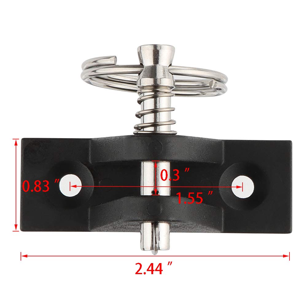 2 Pack Marine Grade Nylon Bimini Top 90°Plastic Deck Hinge with Pin and Ring, 316 Stainless Steel, Free Installation Screws