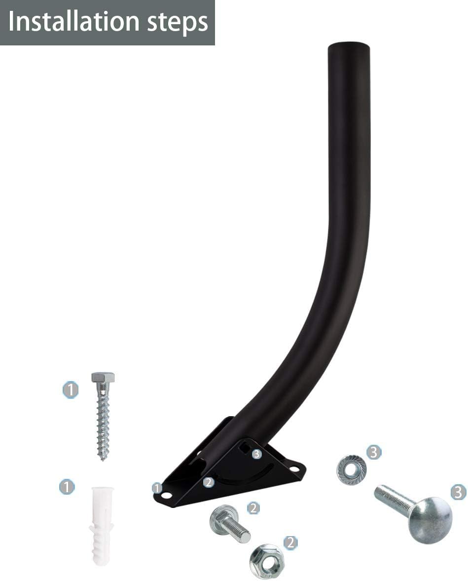 1 Antenna Mount - BY ONE Attic Adjustable Weather Proof Outdoor TV Antenna Mounting Pole Universal Mount Brackets